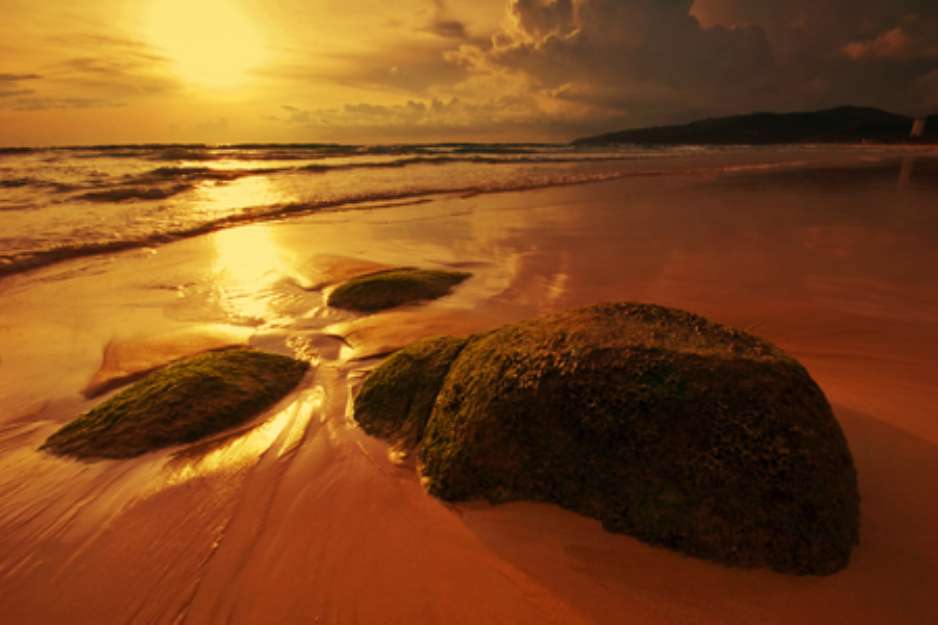 Tropical sunset. Karon beach. Phuket island. Kingdom Thailand