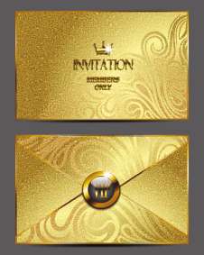 Gold vip invitation envelope