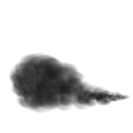 Vector black smoke isolated on a white background