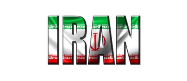 Text concept with Iran waving flag