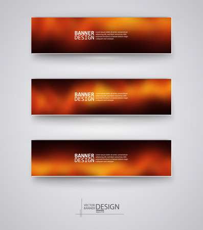 Business design templates. Set of Banners with Multicolored Blured Backgrounds. Unfocused Abstract Modern Vector Illustration.