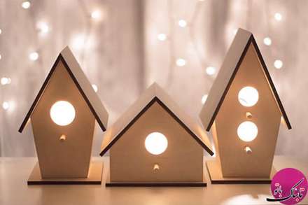 آباژورهای چوبی زیبای دست‌ساز