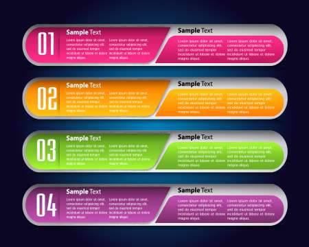colorful modern text box template for website computer graphic technology and internet, numbers