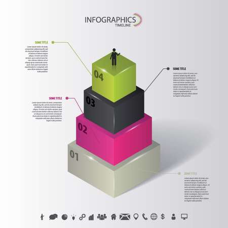 Infographics. Abstract 3d concept with icons. Vector