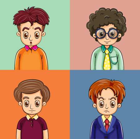 Illustration of four differnt men