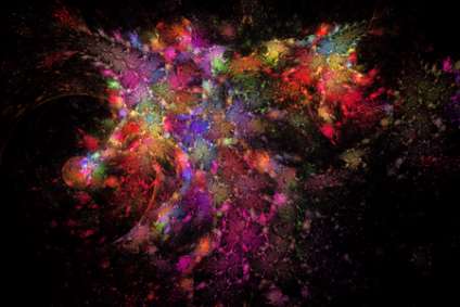 Abstract fractal patterns and shapes that look like oil painting. Fractal texture.