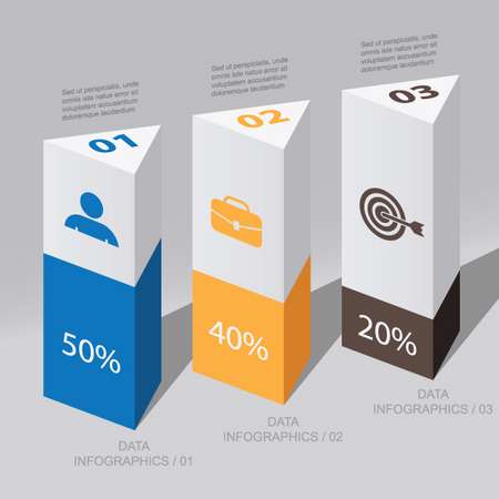 triangular columns data / vector element Infographic