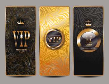 Set of  VIP cards with floral background