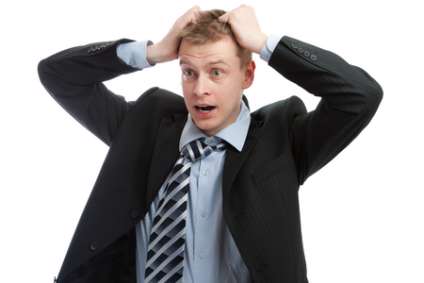 Portrait of a businessman in despair