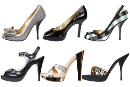 modern female shoes on a white background