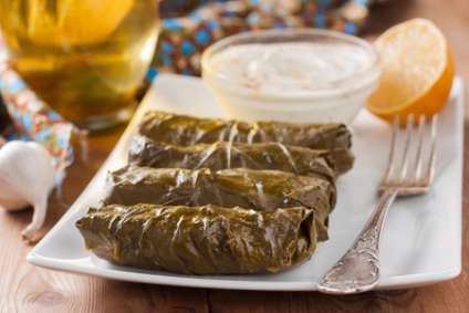 National Eastern dish dolma - vine leaves stuffed with ground beef and rice
