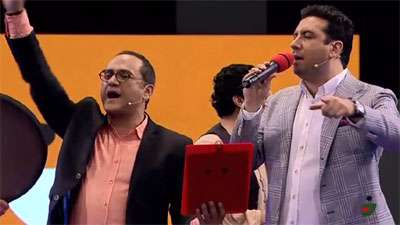 خواندن فی البداهه امید حاجیلی در خندوانه