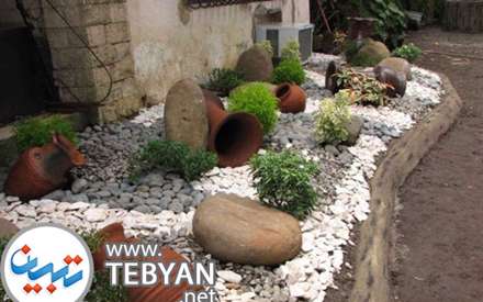 سنگ‌ریزه‌های زینت‌بخش باغچه‌های خانگی