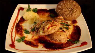 سینه مرغ با اسفناج