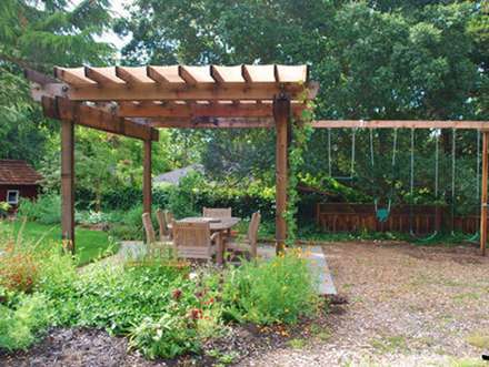 طراحی استراحتگاه‌های زیبا در کنار باغ و باغچه