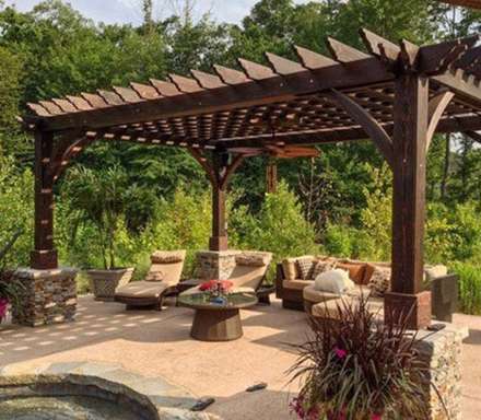 طراحی استراحتگاه‌های زیبا در کنار باغ و باغچه