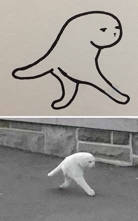 نقاشی‌های واقعی و خنده دار از گربه‌ها