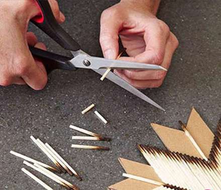 ساخت یک تابلوی زیبا با چوب کبریت سوخته