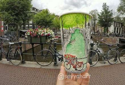 استفاده از لیوان کاغذی به جای بوم در سفر به دور دنیا