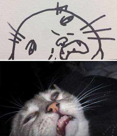 نقاشی‌های واقعی و خنده دار از گربه‌ها