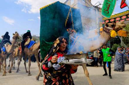 حرکت نمادین ورود کاروان امام حسین(ع) به کربلا