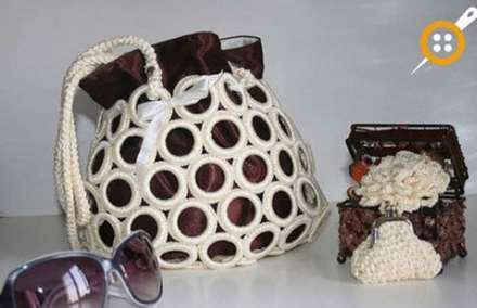 آموزش تصویری کیف حلقه بافی