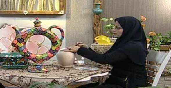 خانم محمودی | آموزش تهیه چهل تکه روی سفال