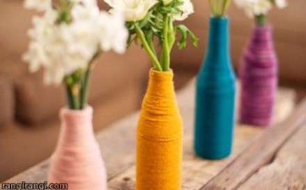 ایده برای تزئین بطری ها و ظرف های شیشه ای