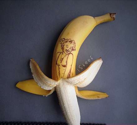 تندیس های خلاقانه بر پوست موز