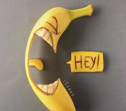 تندیس های خلاقانه بر پوست موز