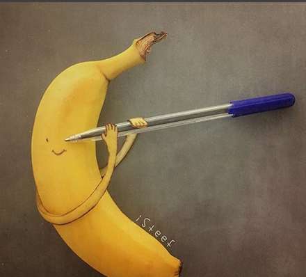 تندیس های خلاقانه بر پوست موز