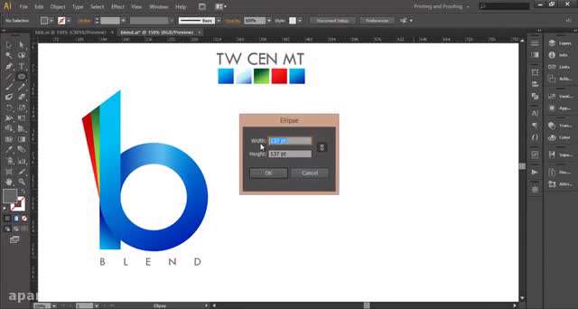 آموزش طراحی لوگو به شکل b در ایلستریتور 