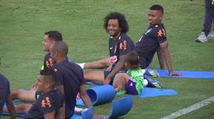 تمرین تیم ملی برزیل با حضور پسر مارسلو