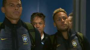 ورود تیم برزیل به استادیوم برای تقابل با کاستاریکا