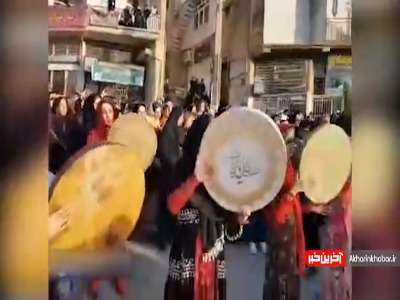مراسم رونمایی از بزرگترین اِلمان دف جهان در پاوه کرمانشاه