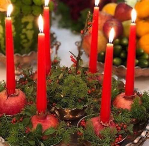 شع آرایی سفره شب یلدا با انار