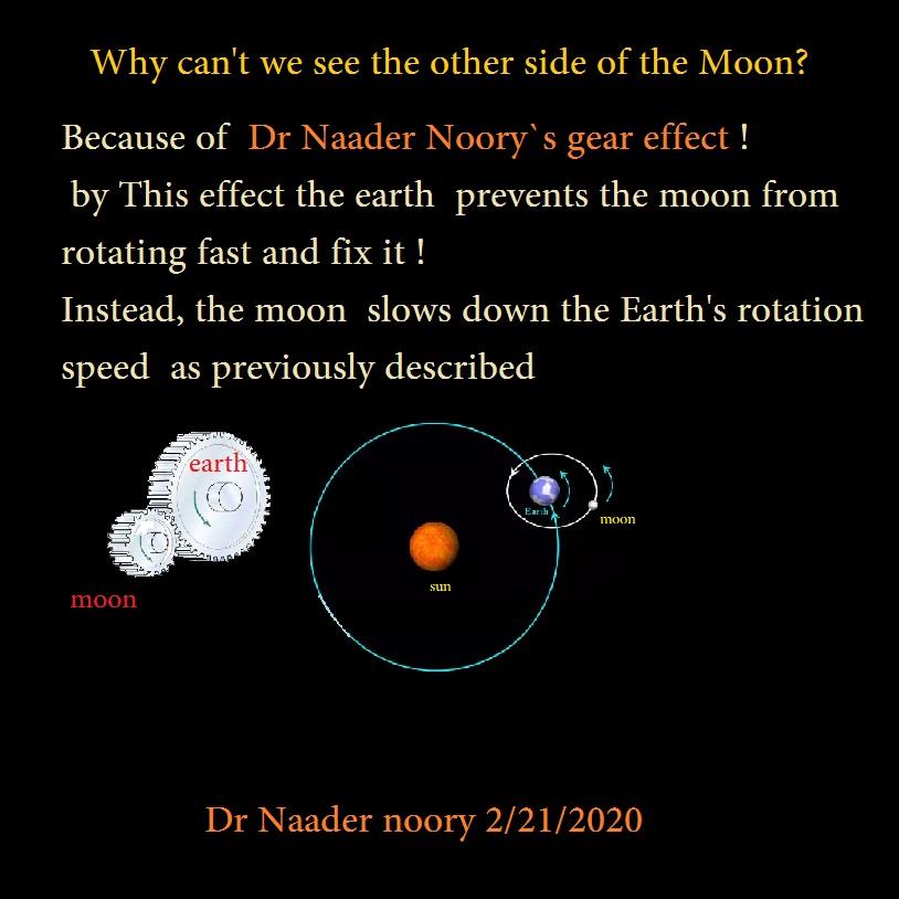  چرا ما نمی توانیم طرف دیگر ماه را ببینیم ؟ اثر چرخ دنده ای دکتر نادر نوری 