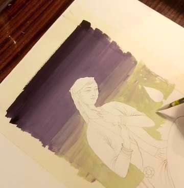 رنگ گذاری اطراف سوژه [نگارگری]