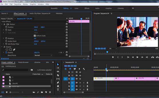 آموزش تلفیق چند عکس در پریمیر Adobe Premiere 2018