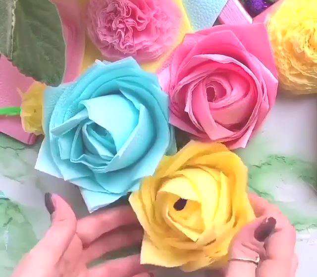 ترفند گل سازی گل رز با دستما کاغذی