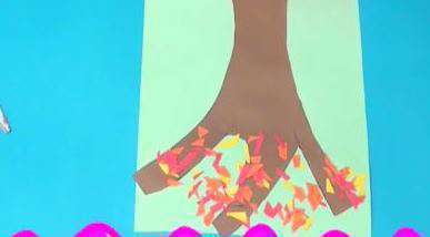 آموزش کاردستی درخت پاییزی با کاغذ رنگی