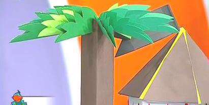 آموزش کاردستی درخت نخل با کاغذ رنگی؛ دست کی بالا