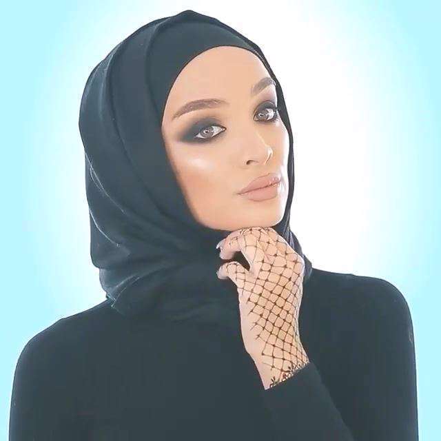 آموزش بستن روسری مشکی برای صورت کشیده