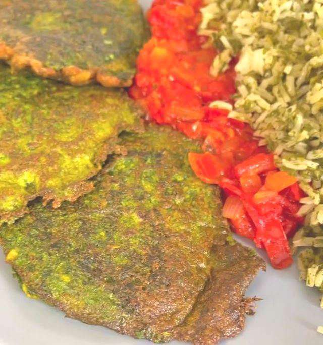 کوکوسبزی با سبزی پلو و سس مخصوص؛ نواب ابراهیمی