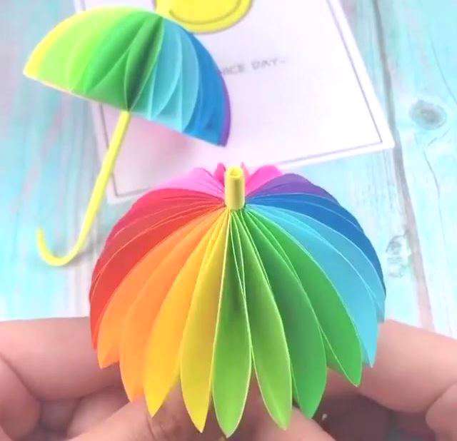 کلیپ آموزش کاردستی چتر خوشگل با کاغذ رنگی