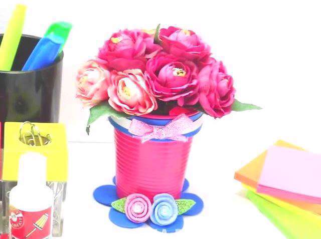 آموزش کاردستی گلدون فانتزی با لیوان پلاستیکی