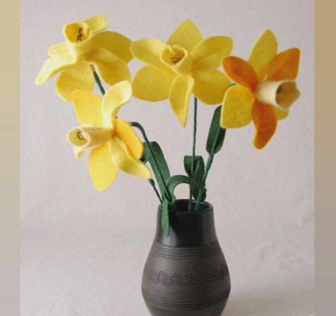 ساخت گل نرگس نمدی