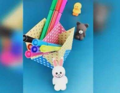 آموزش کاردستی جامدادی مقوایی