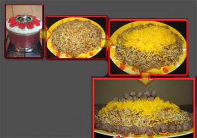 کلمپلو با گوشت قلقلی