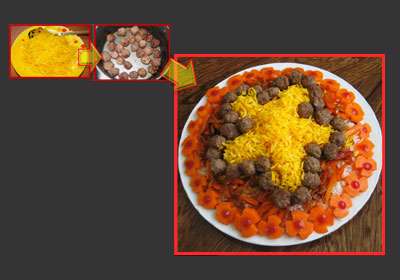 هویجپلو با گوشت قلقلی